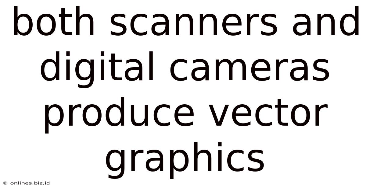 Both Scanners And Digital Cameras Produce Vector Graphics
