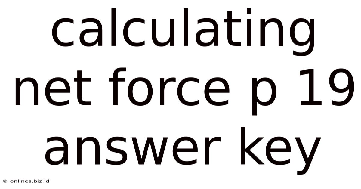 Calculating Net Force P 19 Answer Key