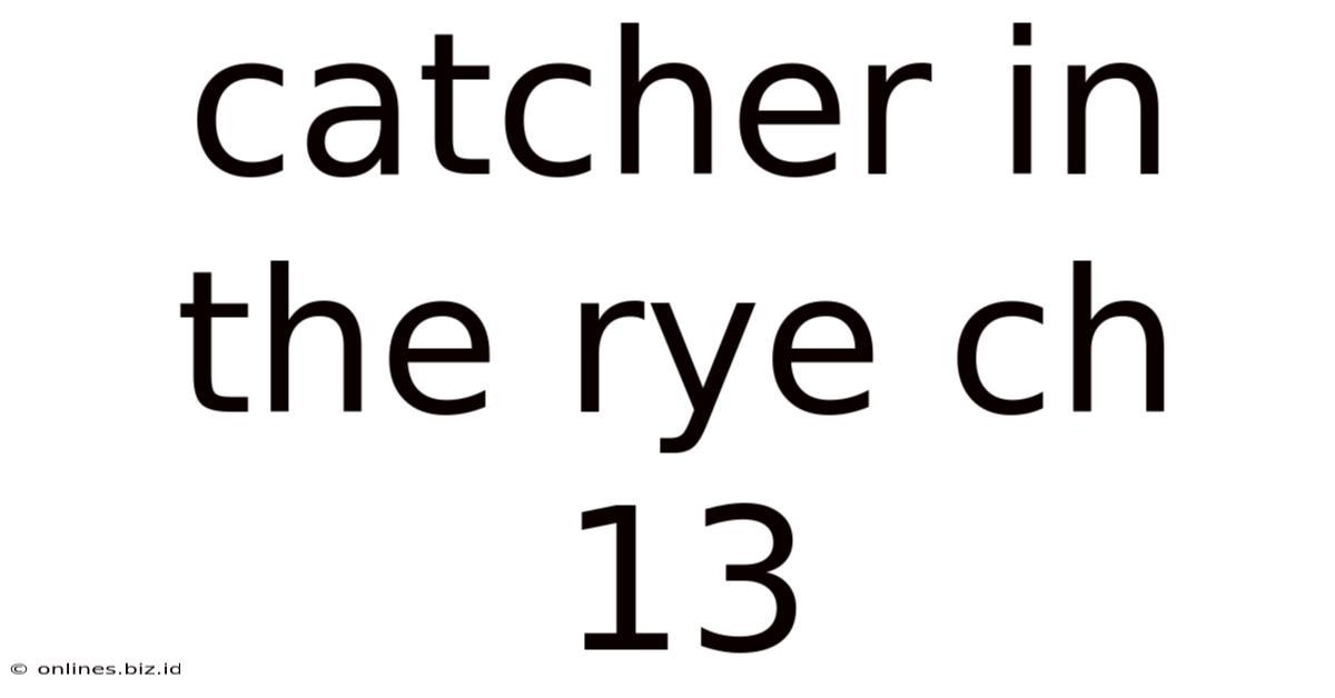 Catcher In The Rye Ch 13