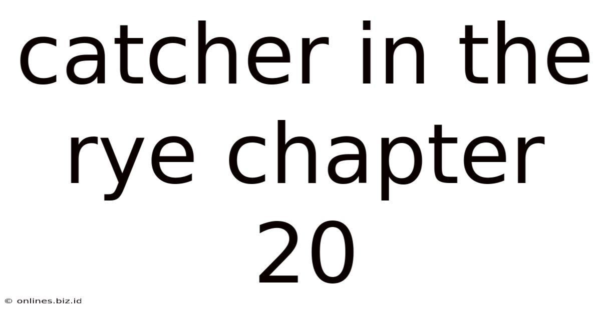 Catcher In The Rye Chapter 20