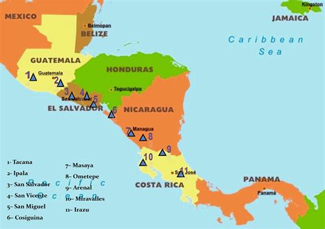 Centroamérica Es Una Zona De Pocos Volcanes.