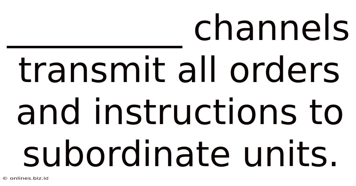 __________ Channels Transmit All Orders And Instructions To Subordinate Units.