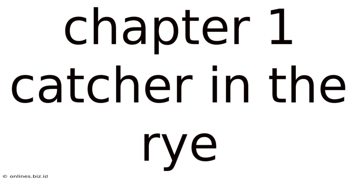 Chapter 1 Catcher In The Rye