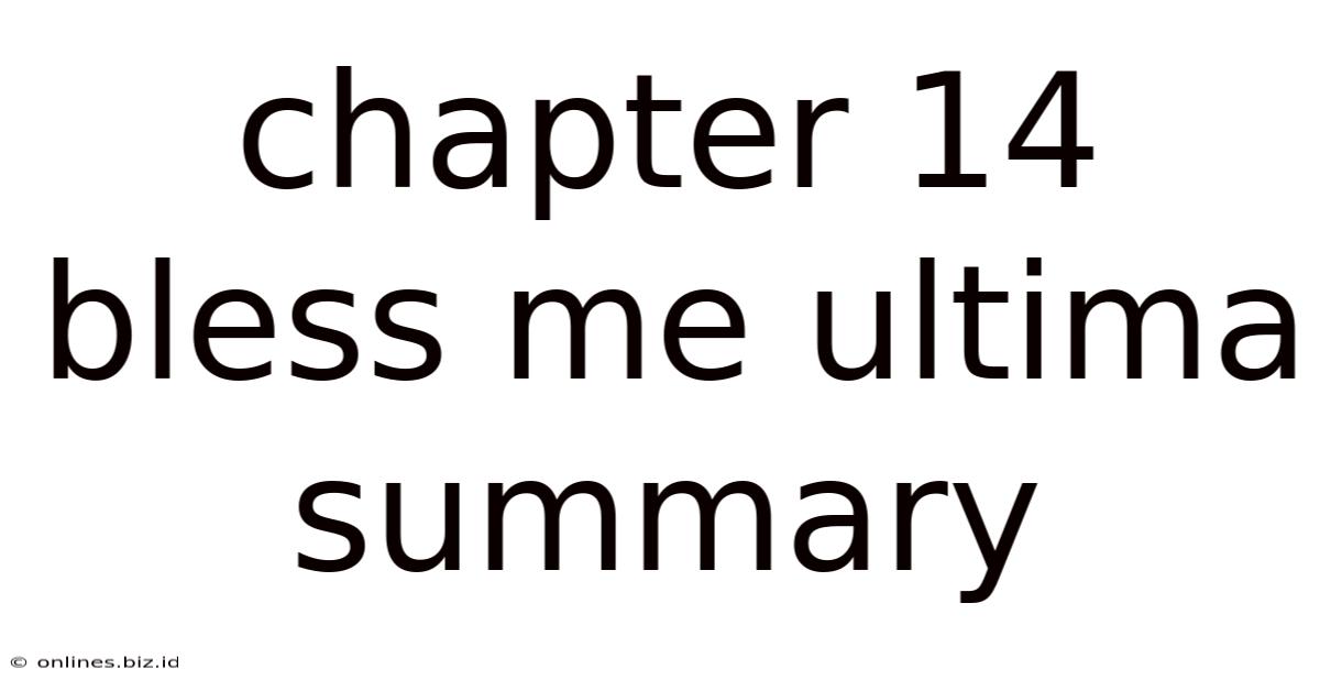 Chapter 14 Bless Me Ultima Summary