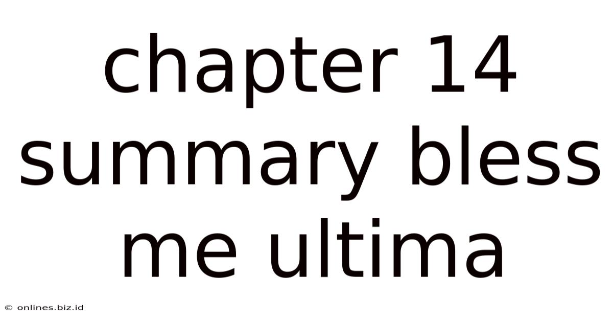 Chapter 14 Summary Bless Me Ultima