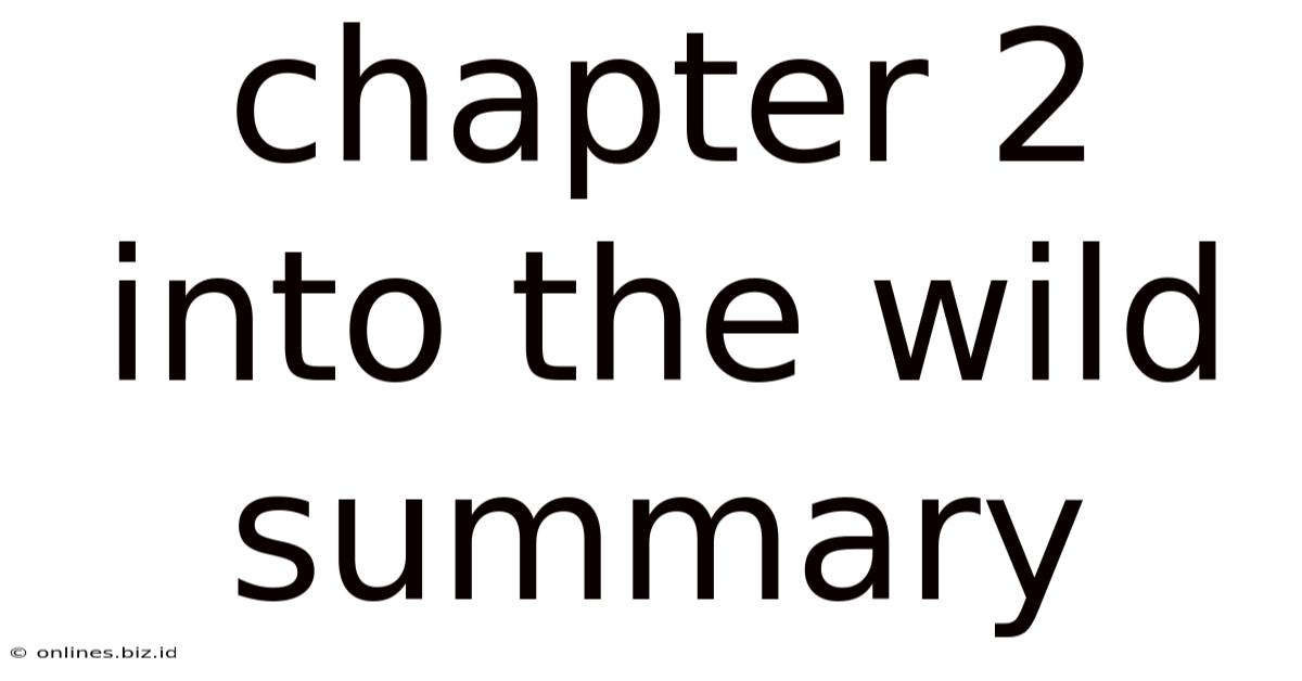 Chapter 2 Into The Wild Summary