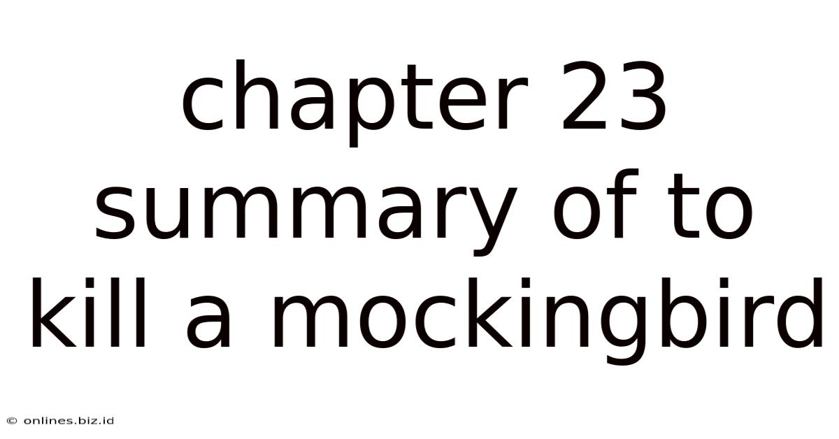 Chapter 23 Summary Of To Kill A Mockingbird