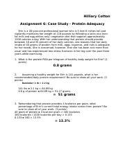 Chapter 6 Case Study Protein Adequacy