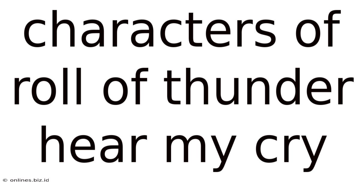 Characters Of Roll Of Thunder Hear My Cry