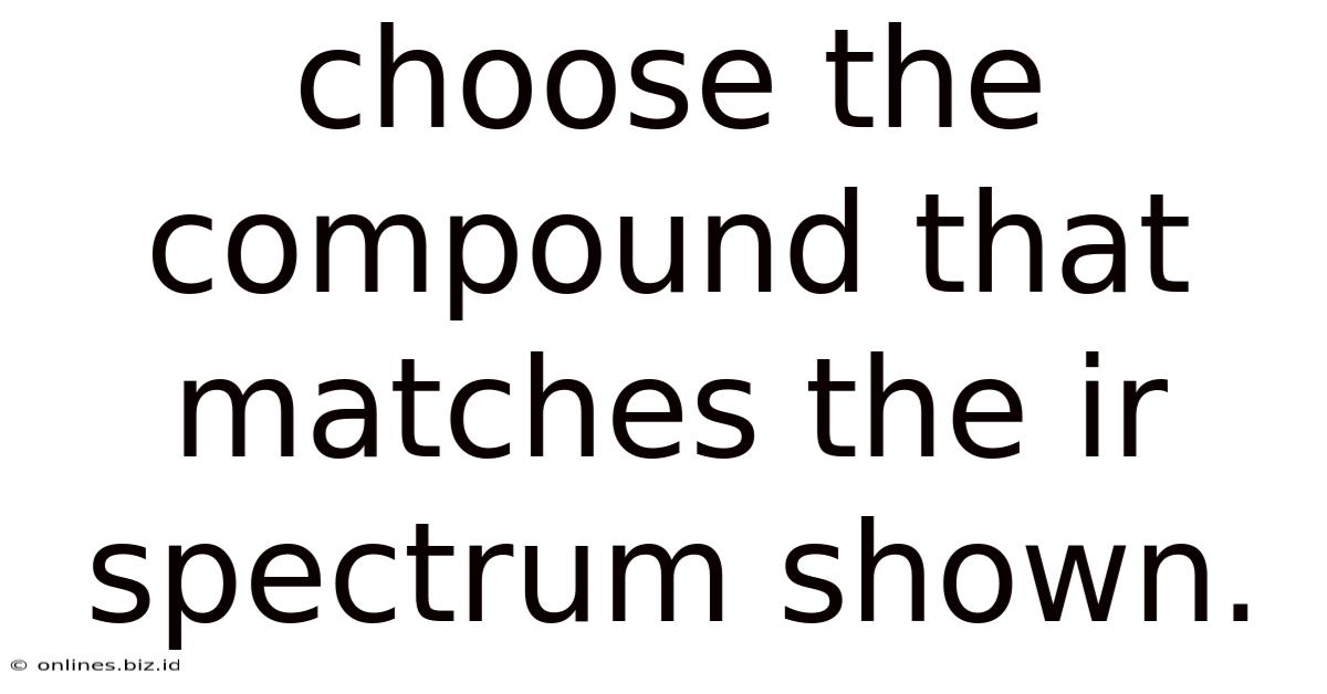 Choose The Compound That Matches The Ir Spectrum Shown.