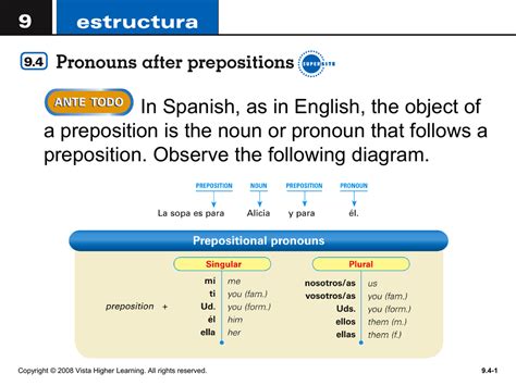 Completa Estas Oraciones Con Las Preposiciones Y Los Pronombres Apropiados.