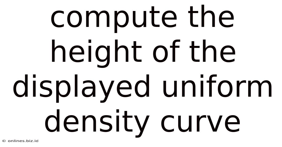Compute The Height Of The Displayed Uniform Density Curve