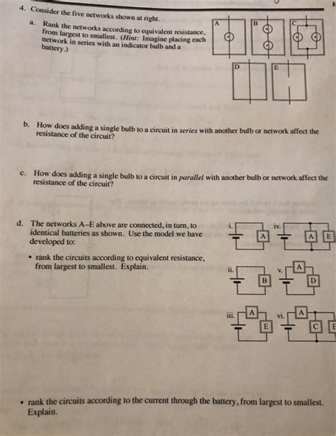 Consider The Five Networks Shown At Right