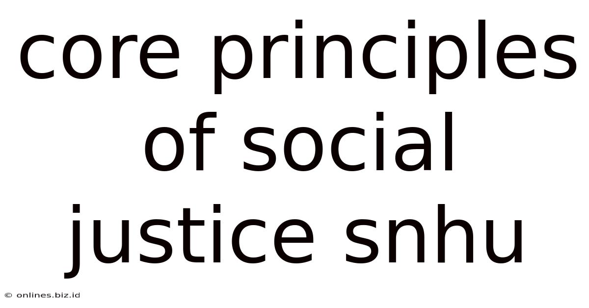 Core Principles Of Social Justice Snhu