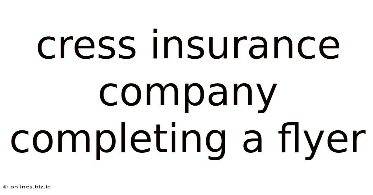 Cress Insurance Company Completing A Flyer