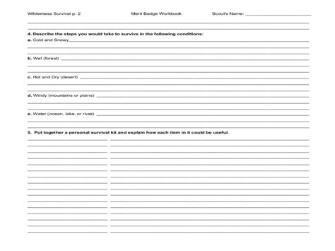 Digging Deeper Survival Needs Answer Key