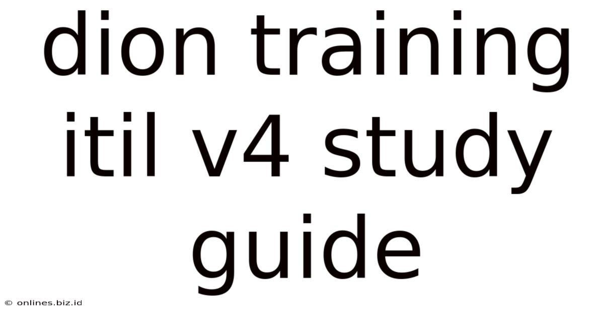 Dion Training Itil V4 Study Guide