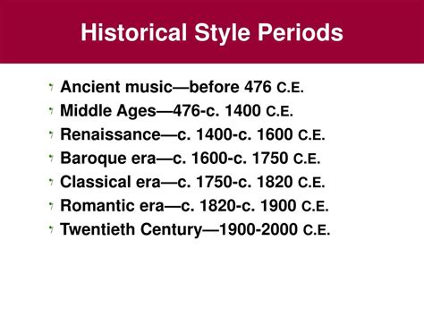 Drag The Historical Style Periods To The Corresponding Musical Examples.