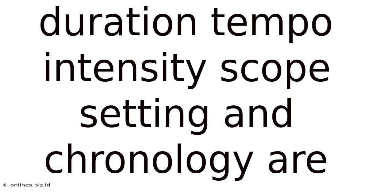 Duration Tempo Intensity Scope Setting And Chronology Are
