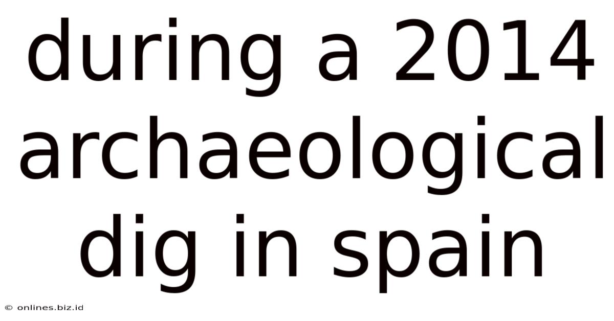 During A 2014 Archaeological Dig In Spain