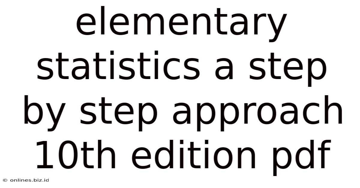 Elementary Statistics A Step By Step Approach 10th Edition Pdf