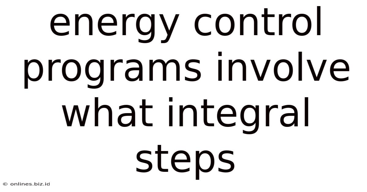 Energy Control Programs Involve What Integral Steps