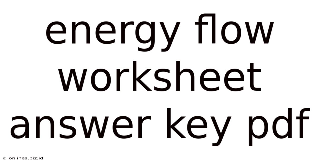 Energy Flow Worksheet Answer Key Pdf