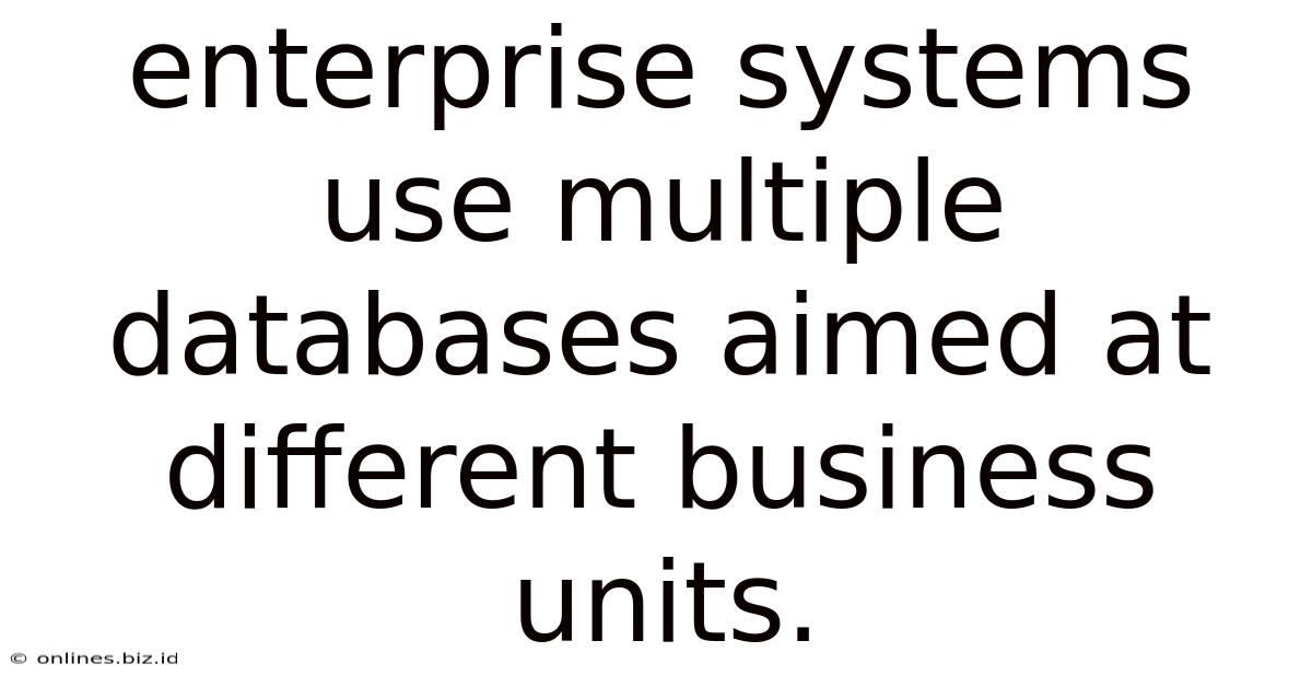 Enterprise Systems Use Multiple Databases Aimed At Different Business Units.