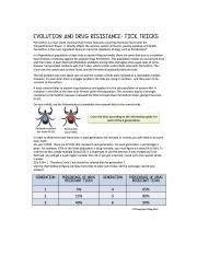 Evolution And Drug Resistance Tick Tricks