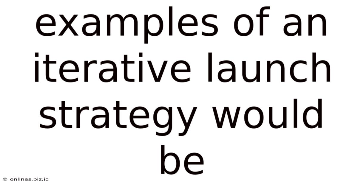 Examples Of An Iterative Launch Strategy Would Be