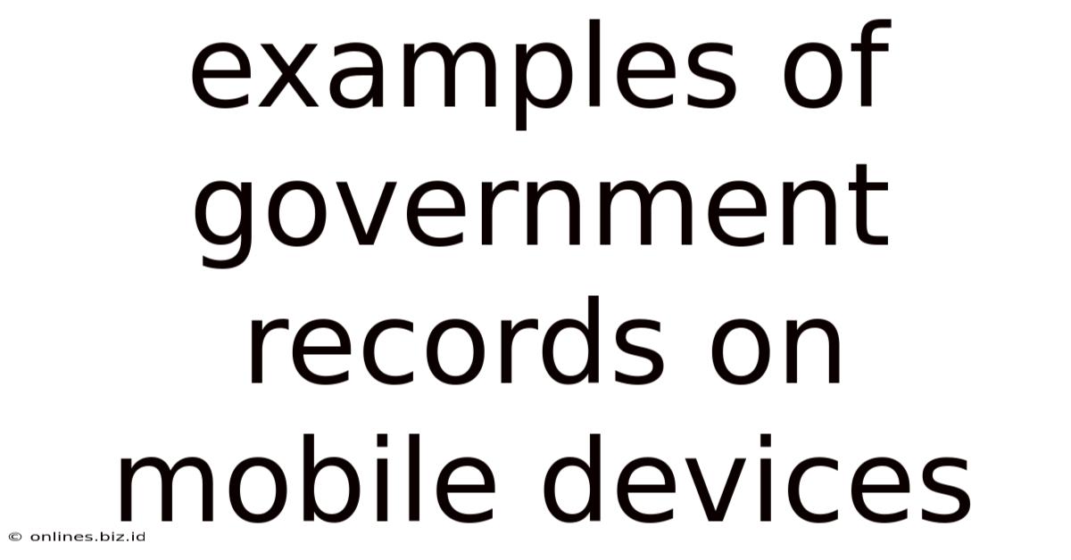 Examples Of Government Records On Mobile Devices