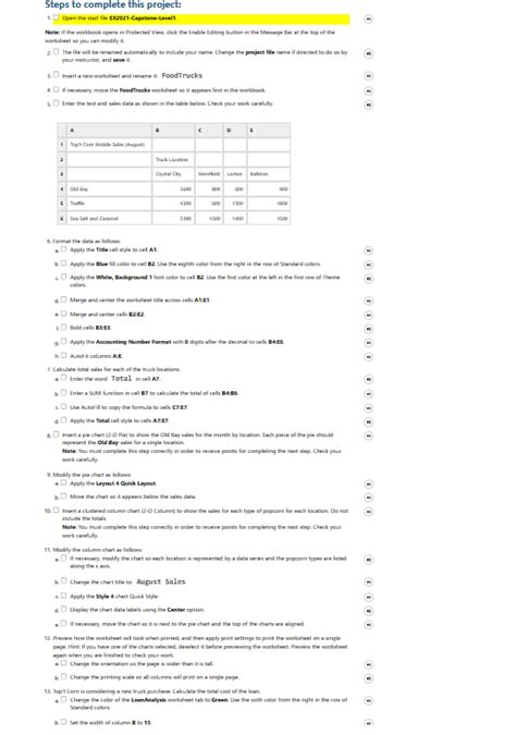 Excel 365/2021 Capstone - Level 1 Working With Sales Data