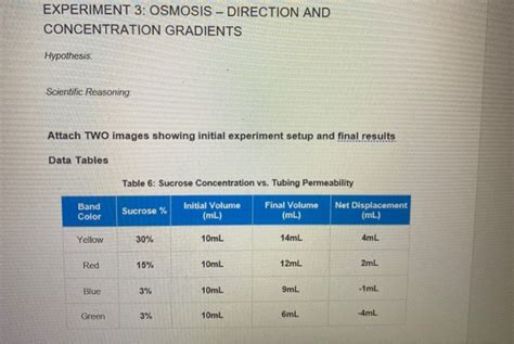 Experiment 3 Osmosis Direction And Concentration Gradients