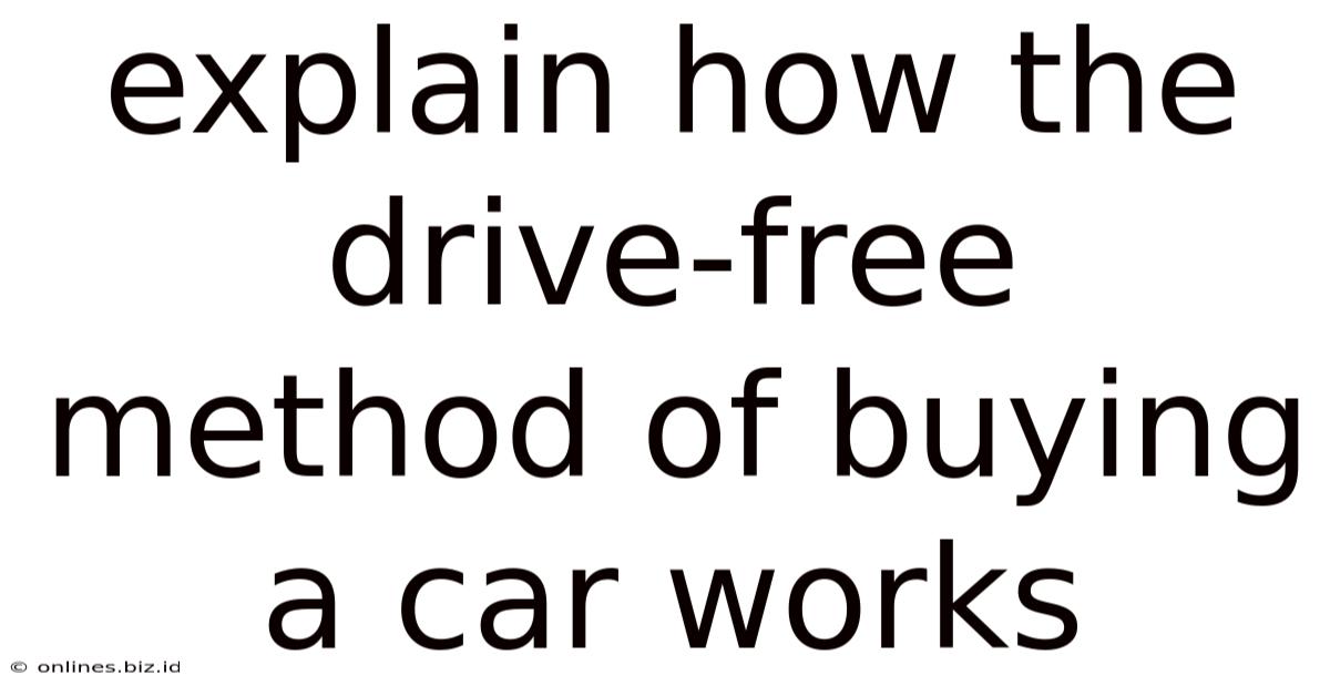Explain How The Drive-free Method Of Buying A Car Works