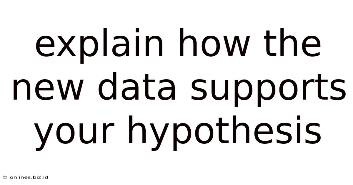 Explain How The New Data Supports Your Hypothesis