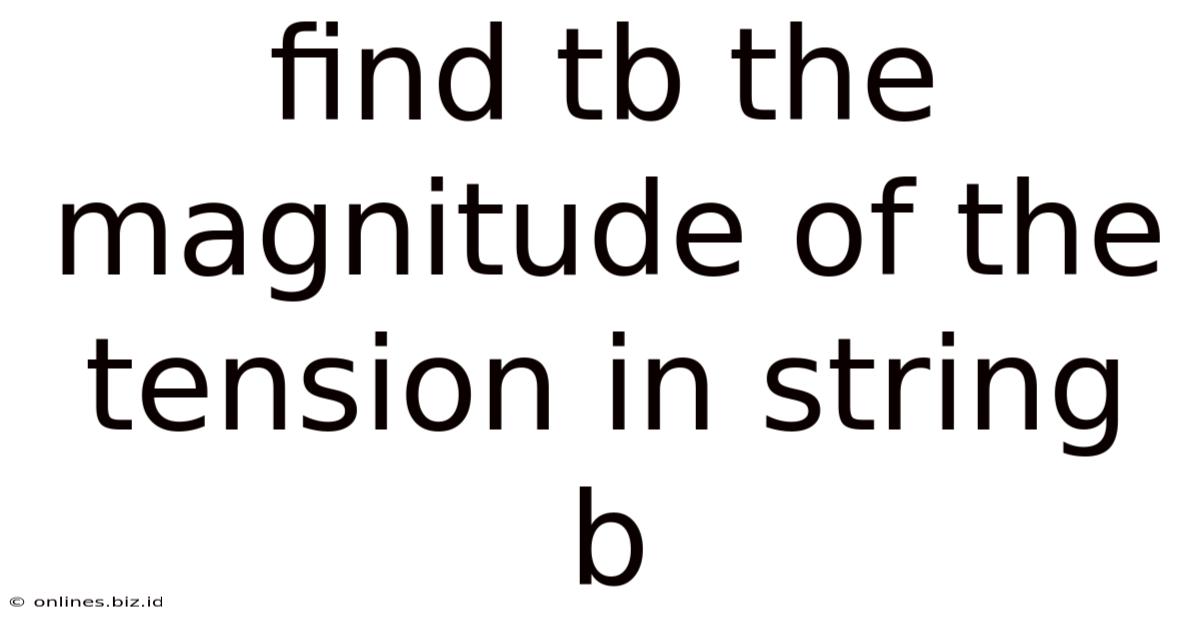Find Tb The Magnitude Of The Tension In String B