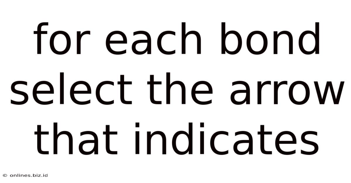 For Each Bond Select The Arrow That Indicates