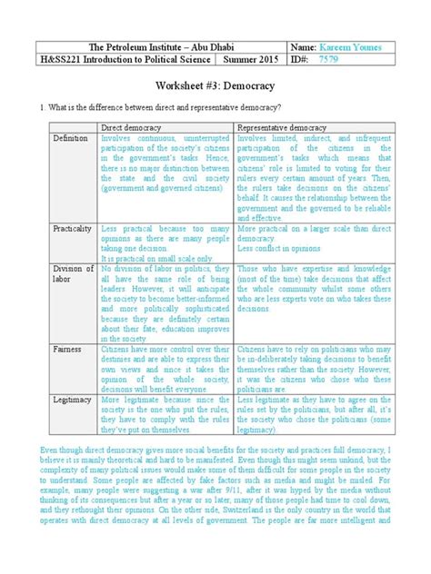 Fundamental Rights In A Democracy Worksheet Answers