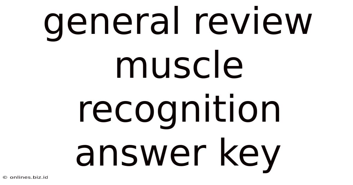 General Review Muscle Recognition Answer Key