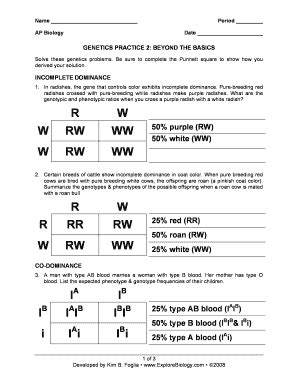 Genetics Practice 2 Beyond The Basics