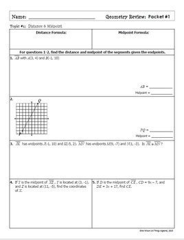 Geometry Review Packet 1 Answer Key