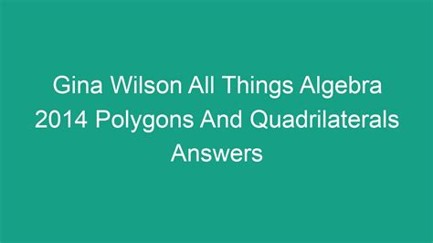 Gina Wilson All Things Algebra 2014 2019