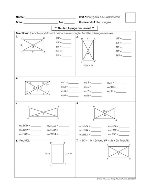 Gina Wilson All Things Algebra 2014 Polygons And Quadrilaterals Answers