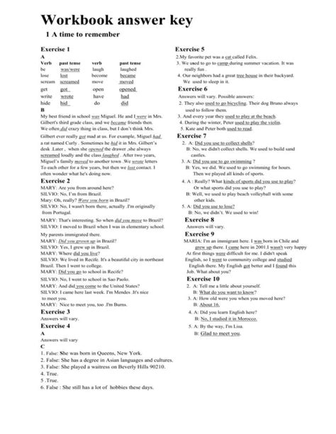 Growing Up Key Moments Answer Key