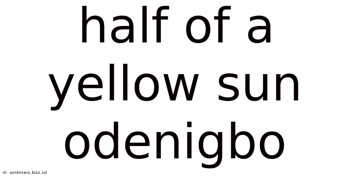 Half Of A Yellow Sun Odenigbo
