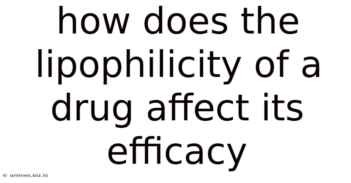 How Does The Lipophilicity Of A Drug Affect Its Efficacy