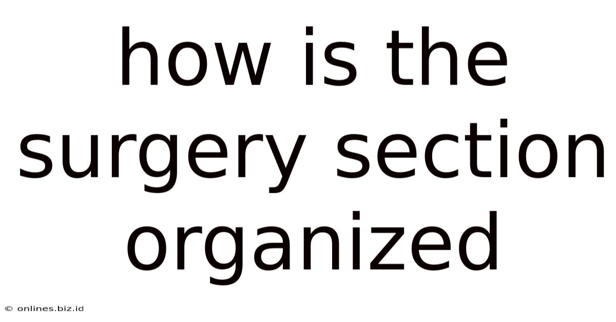 How Is The Surgery Section Organized