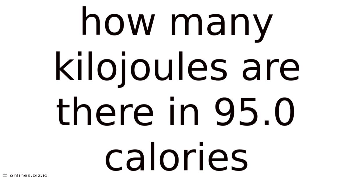 How Many Kilojoules Are There In 95.0 Calories
