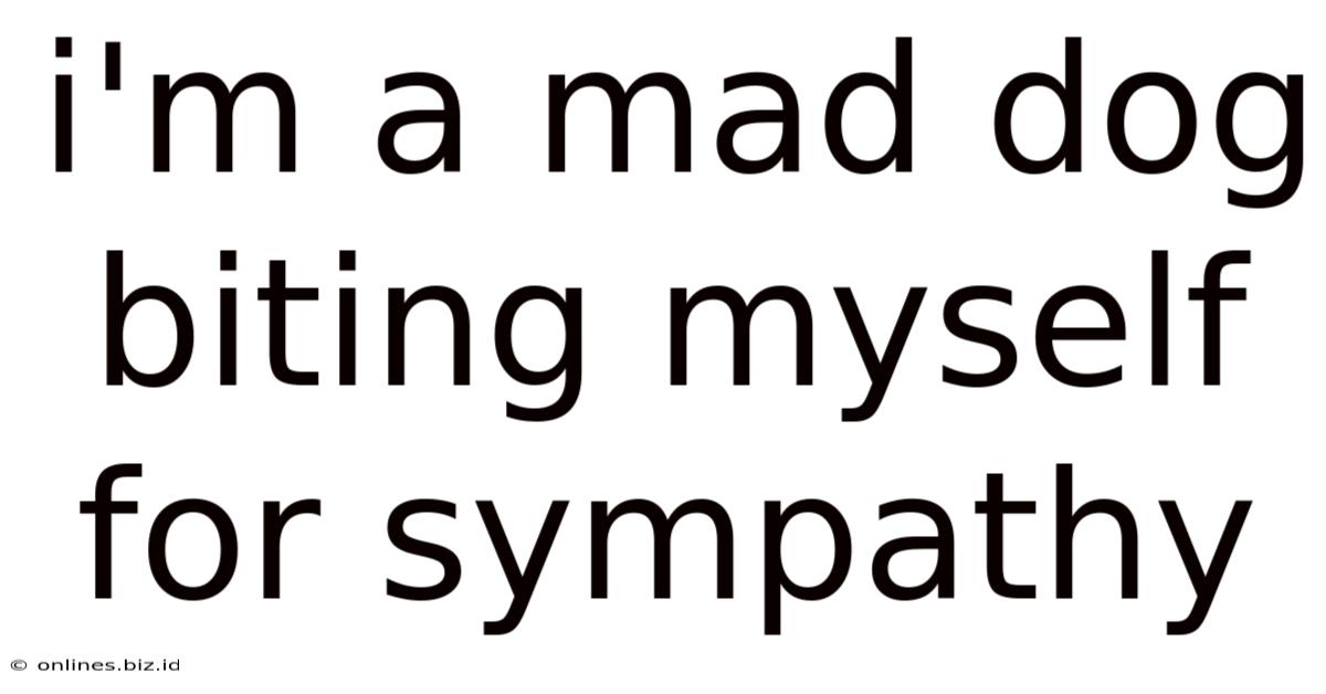 I'm A Mad Dog Biting Myself For Sympathy