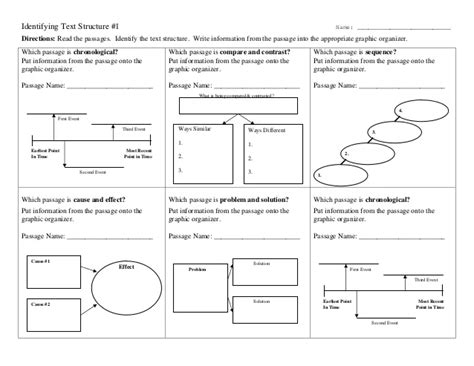 Identifying Text Structure #1 Answer Key